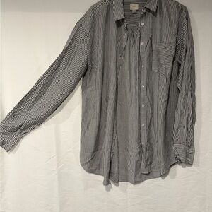 a new day Black and White Striped Men's Button Down Shirt